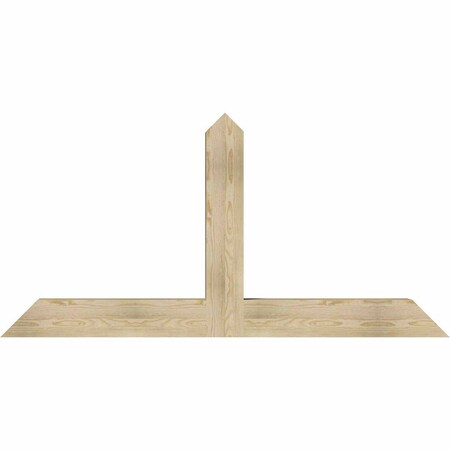 Ekena Millwork Portland Rough Sawn Timber Gable Bracket, Douglas Fir, 72"W x 36"H x 6"D x 6"F, 12/12 Pitch GBW072X36X0606POR00RDF